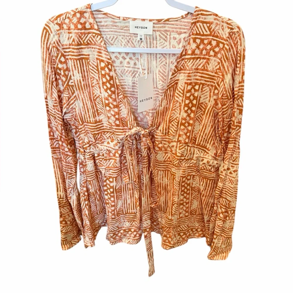 Heyson Babydoll Orange Blouse- NWT - Picture 2 of 4